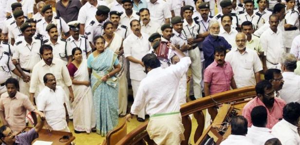 ruckus that took place in Kerala Assembly during the budge