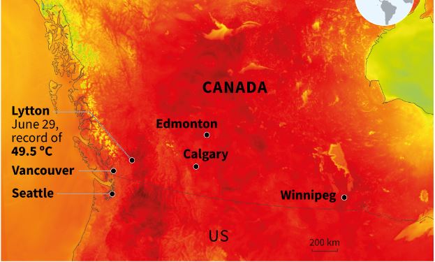 historic heat wave hits badly in Canada and United States