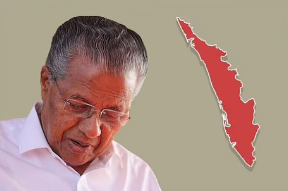 Pinarayi and kerala map