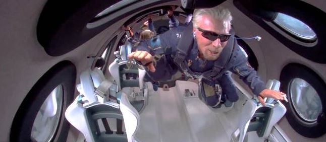 Richard Branson takes off first in space tourism race