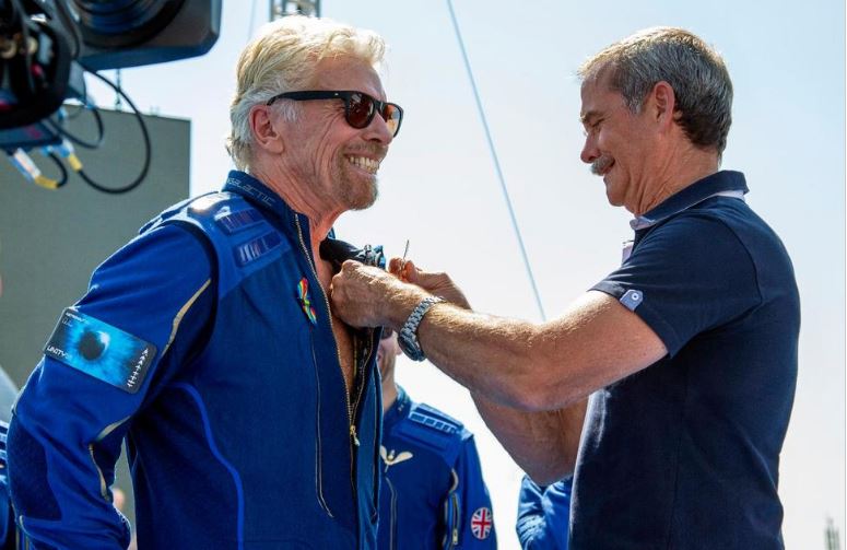 Richard Branson takes off first in space tourism race  Virgin Galactic Virgin Galactic made astronaut wings pin from Canadian astronaut