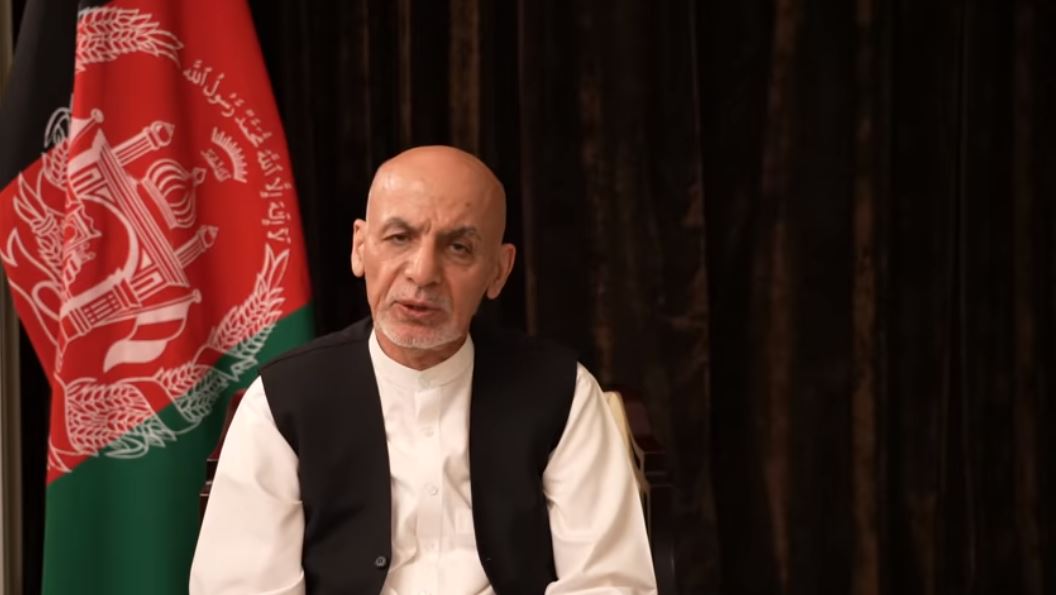 Afghanistan President Ashraf Ghani addressing the nation