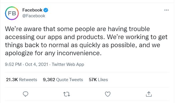 Twitter message  Facebook  whatsapp instagram Down