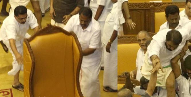 Left To Right Jaleel Jayaraj Shivankutty -Kerala assembly ruckus case