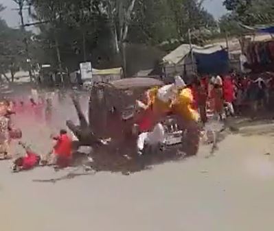 Chhattisgarh, Patthargaon village in Jaspur A vehicle ran over crowd on street celebrating Dussehra