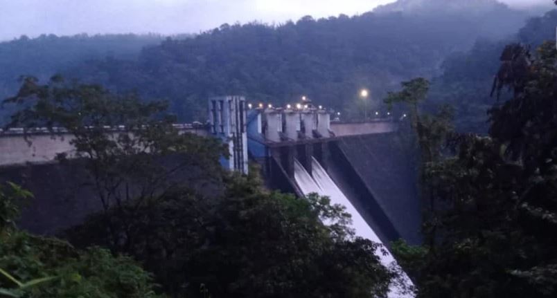 Idamalayar Dam after opening two shutter