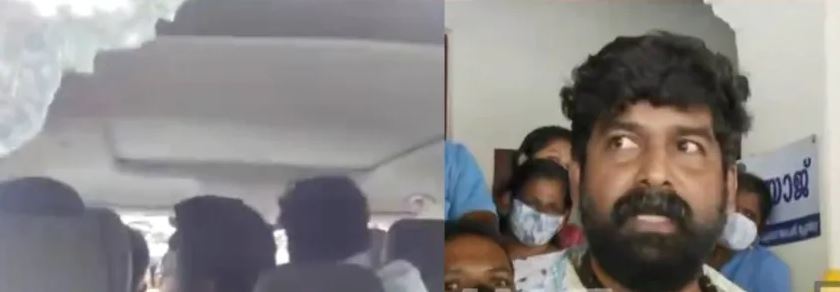 Actor Joju George vehicle attacked in kochi by Fuel Price Hike protesters