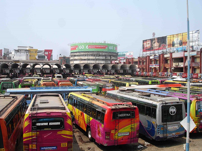 Private BUS and Bus stand in Kerala