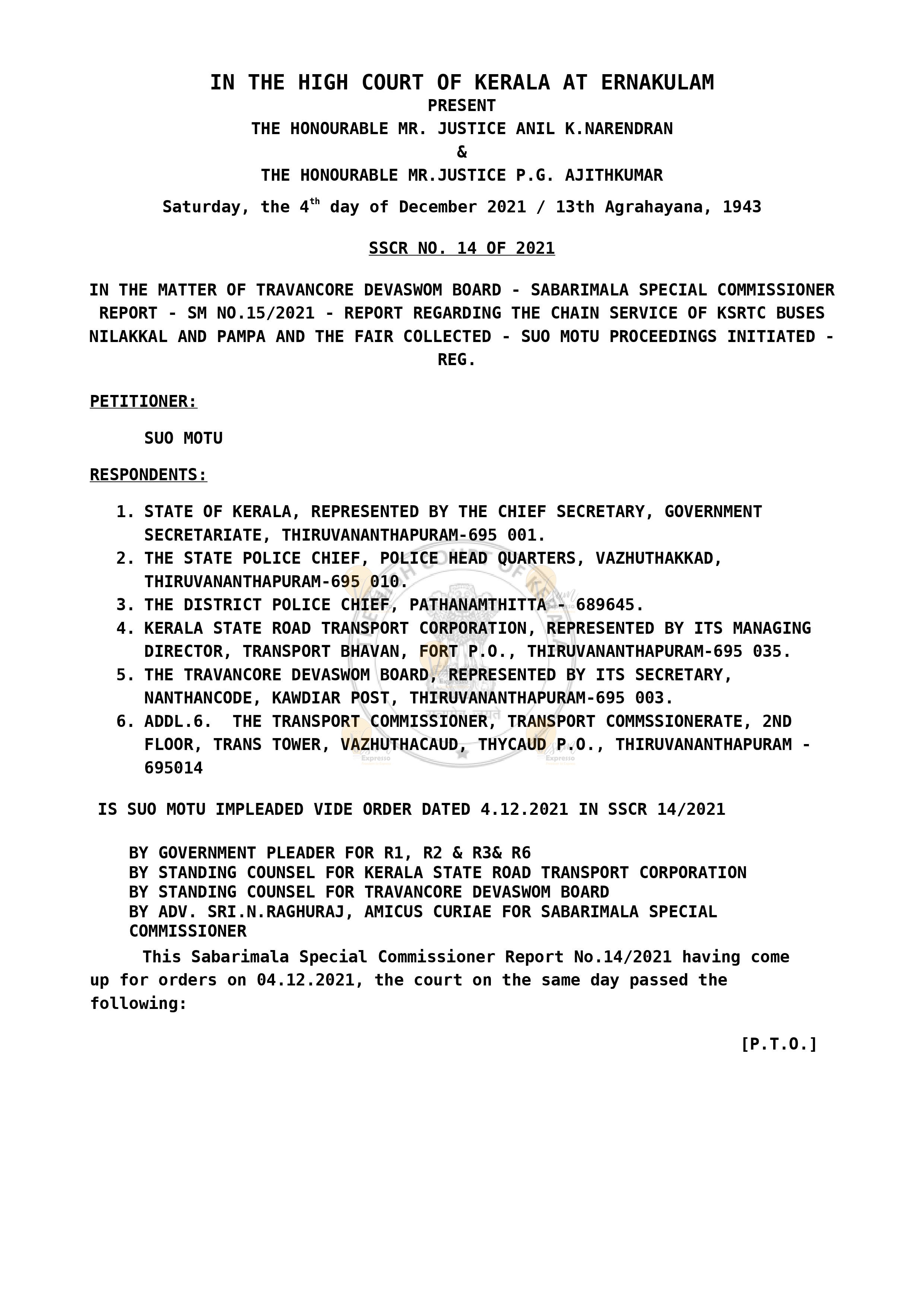 Sabarimala Virtual-Q and Nilakkal pamba bus charge  Page 1