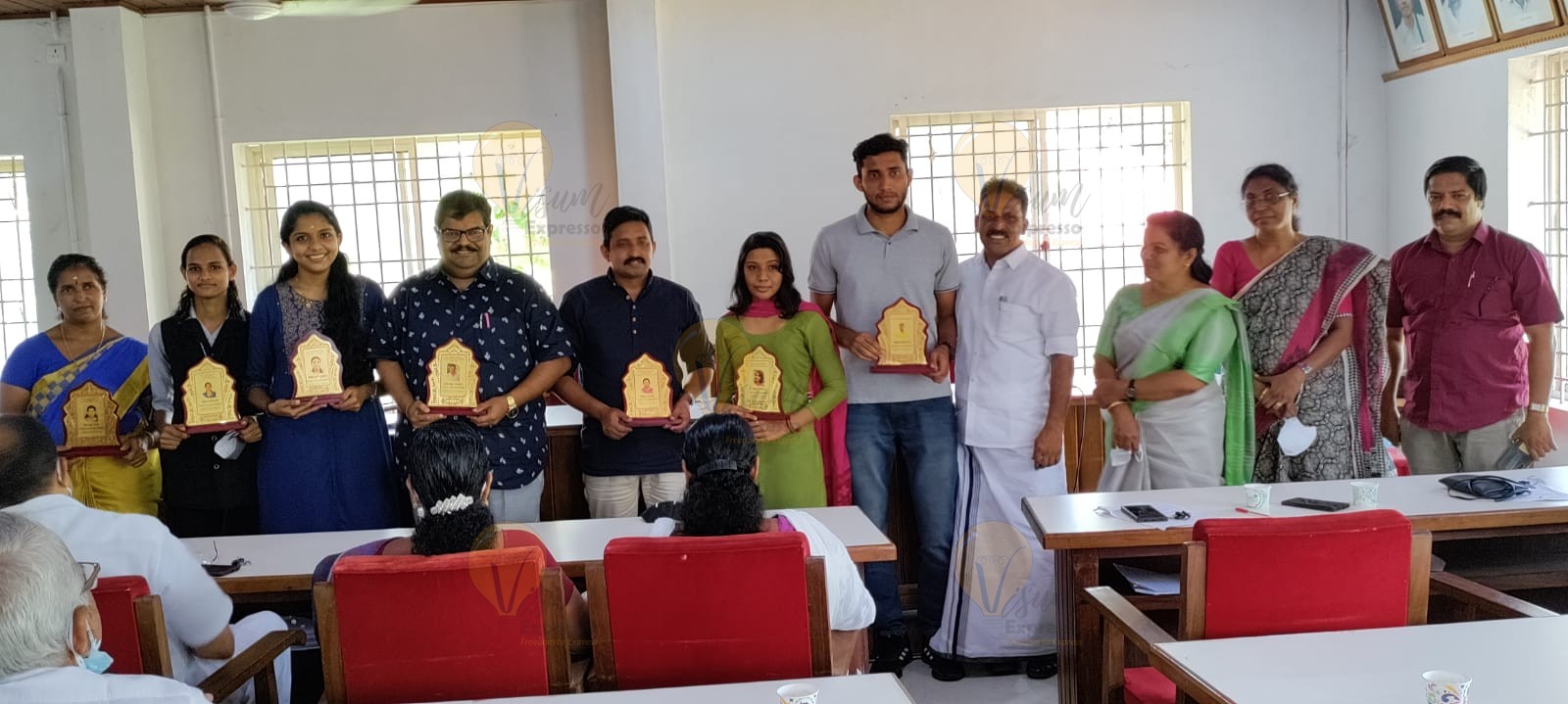 Ramamangalam Grama Panchayat President E P George honored the talents