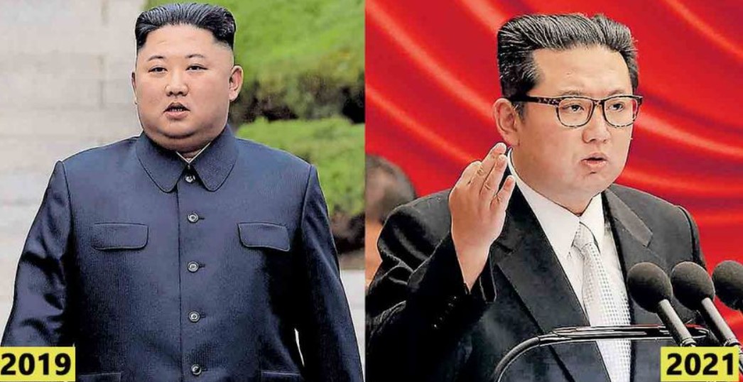 Kim Jong Un is back in the news for his slim figure  . Two Different time photo