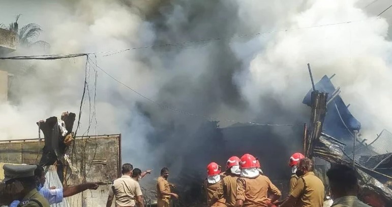 Massive fire at Killipalam Thiruvananthapuram