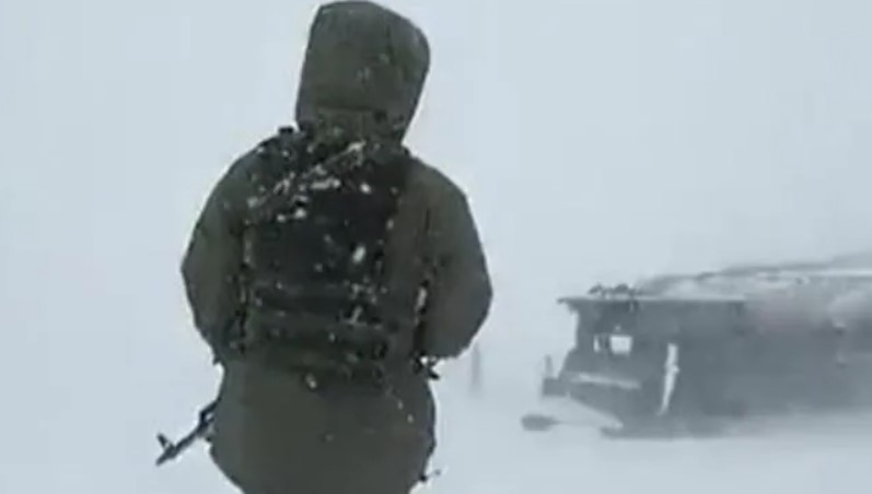 Jawan Braves Heavy Snowfall