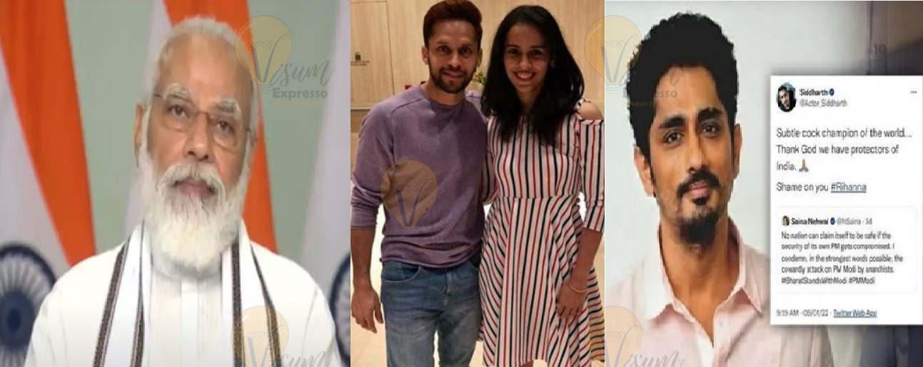 P M Modi ,  Parupalli Kashyap  And Saina Nehwal ,  Siddharth