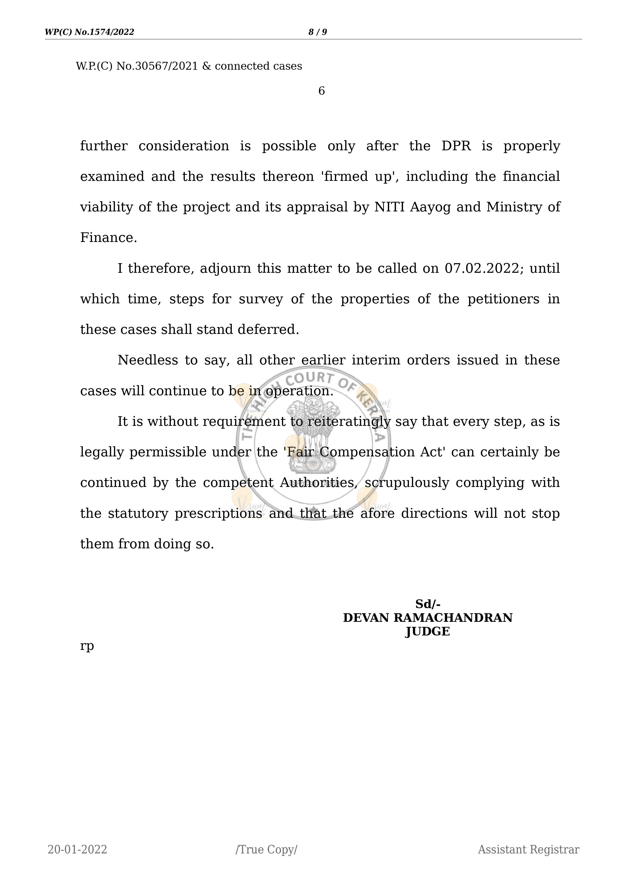 K Rail High Court Judgement 20-01-2022 Page 8