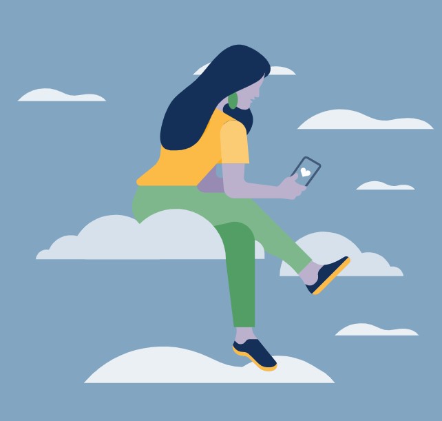 Girl using Social Media Symbolic image