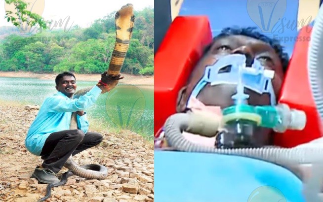 Vava Suresh ,Snake Bite  Vava Suresh in Hospital