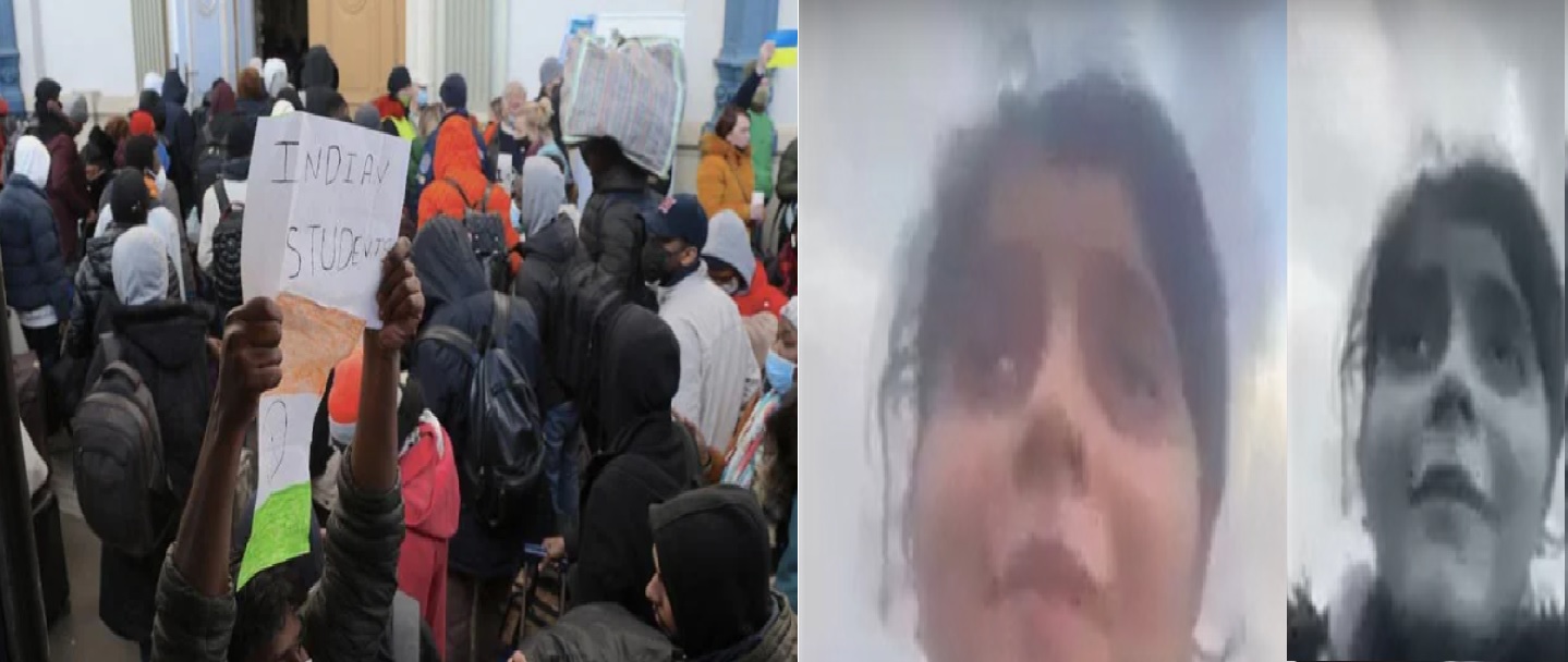 Indian Student with tricolor flag in Ukraine , Pak Girl crying for help