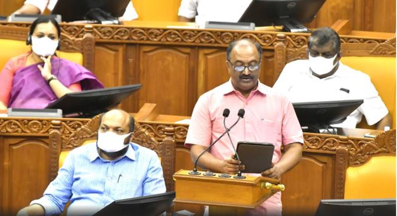 Kerala Finance Minister K.N. Balagopal presenting the Budget at the Kerala Assembly in Thiruvananthapuram