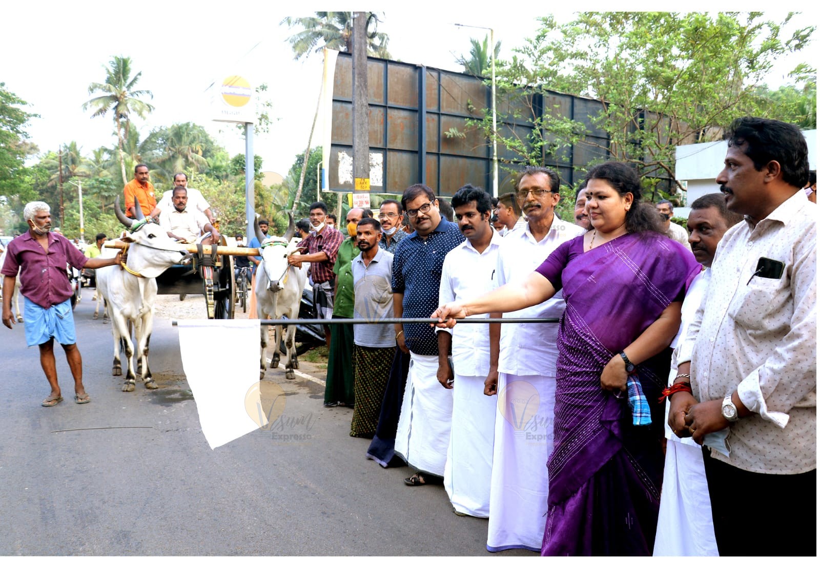 kakkoor Bullock cart rally flagged off  Asha Sanil