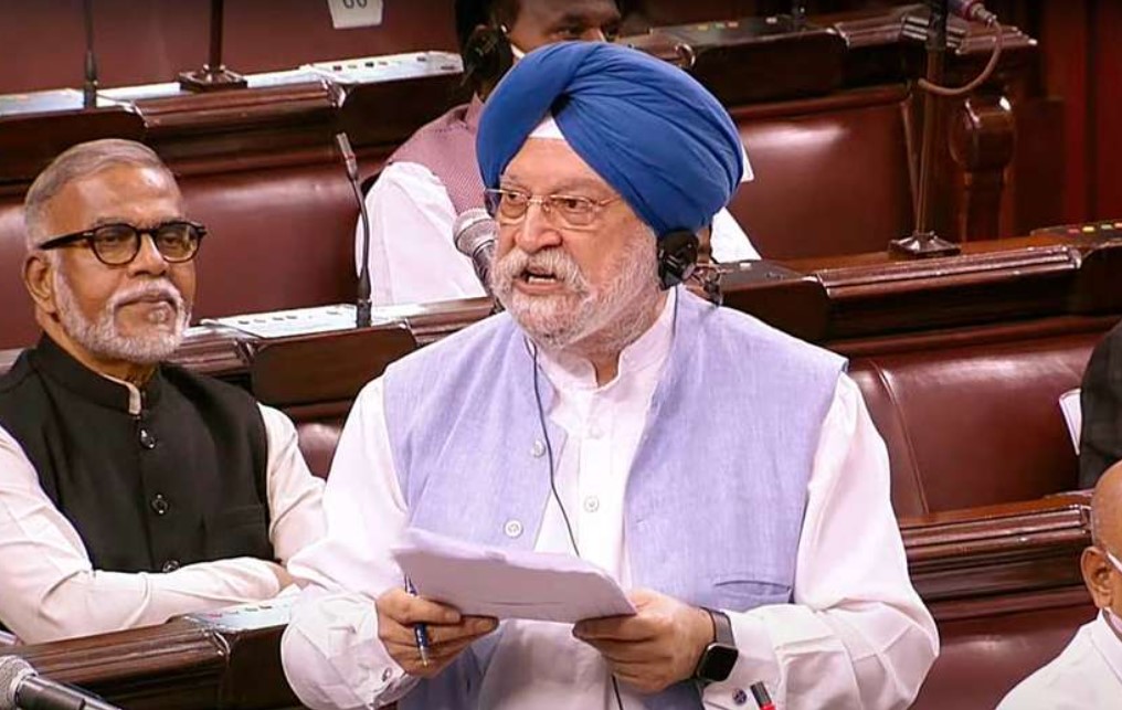 Hardeep Singh Puri addresses the Rajya Sabha