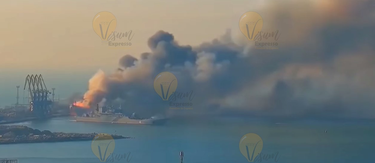 Russian ship destroyed by ukraine