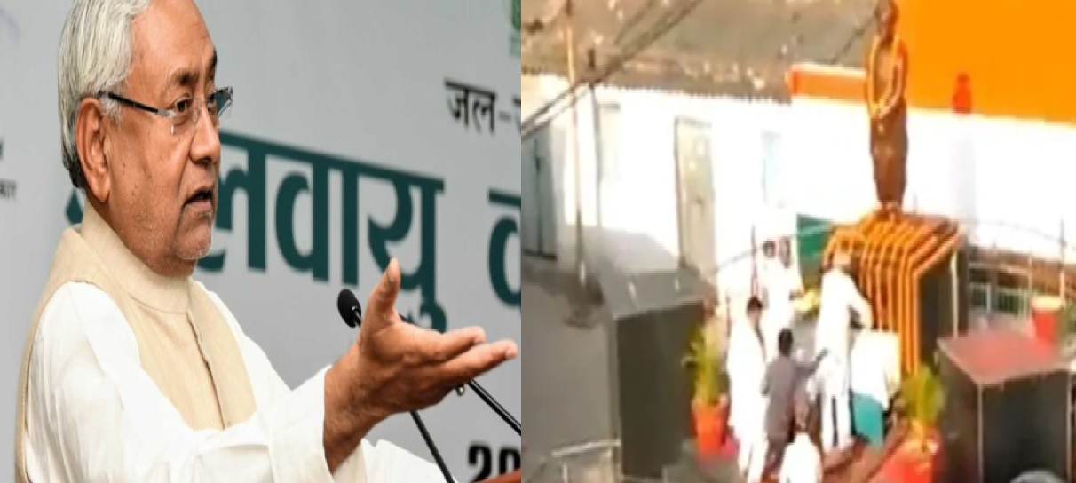 Bihar CM Nitish Kumar ,   Man attacking  Nitish Kumar