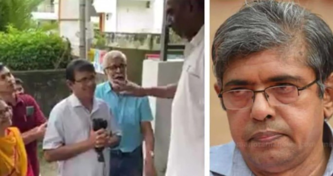 Balachandran Chullikkadu asking vote for LDF candidate Dr Jo Joseph in Thrikkakara