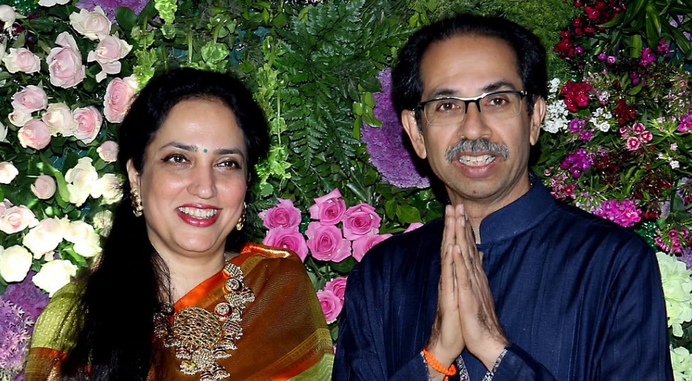 Maharashtra Chief Minister Uddhav Thackeray with his wife and Saamana editor Rashmi Thackeray