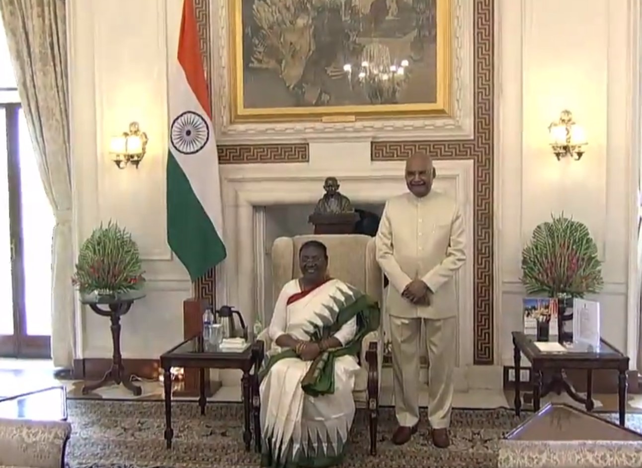 President Draupadi Murmu with Ex-President Ram Nath Kovind