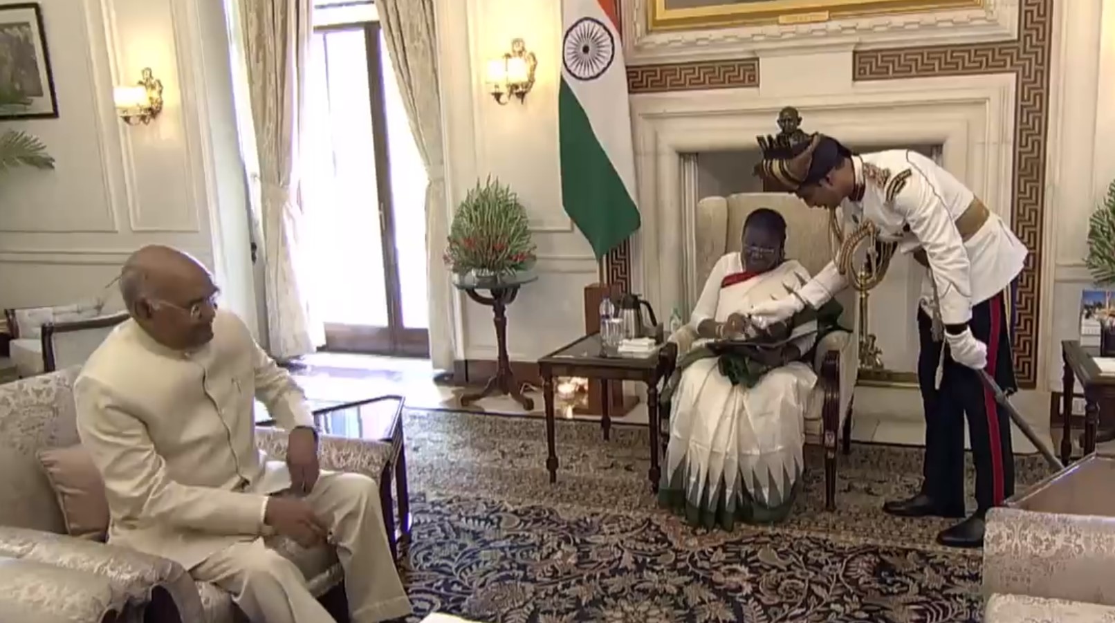 President Draupadi Murmu with Ex-President Ram Nath Kovind