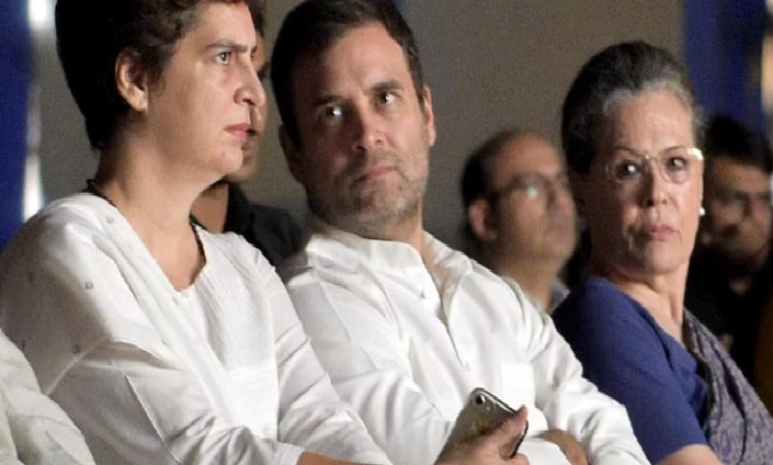 Priyanka Gandhi, Rahul Gandhi and Sonia Gandhi