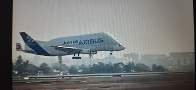 Airbus Beluga Super Transporter made its first appearance at Mumbai Airport