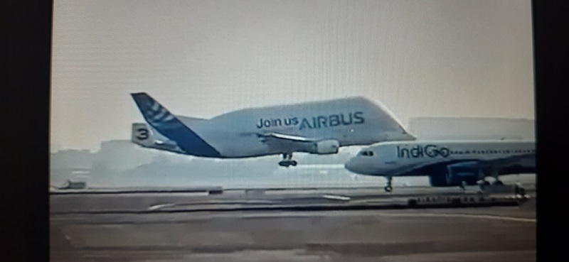 Airbus Beluga Super Transporter made its first appearance at Mumbai Airport