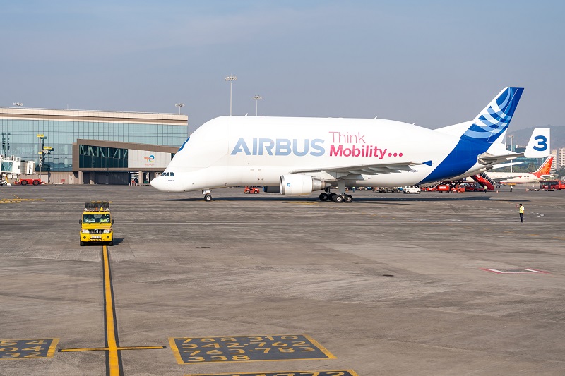 Airbus Beluga Super Transporter made its first appearance at Mumbai Airport