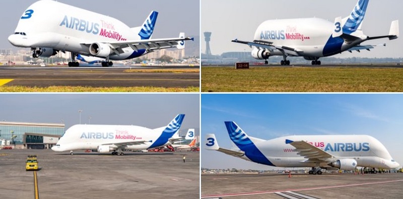 Airbus Beluga Super Transporter made its first appearance at Mumbai Airport