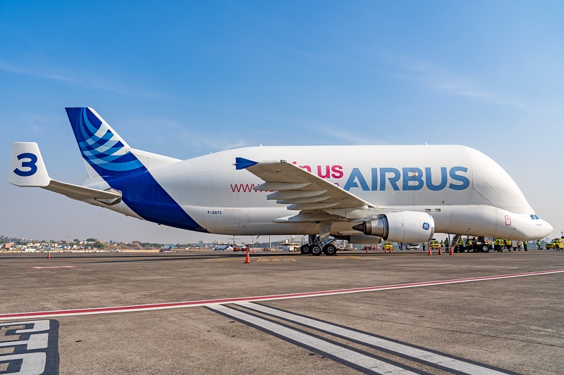 Airbus Beluga Super Transporter made its first appearance at Mumbai Airport
